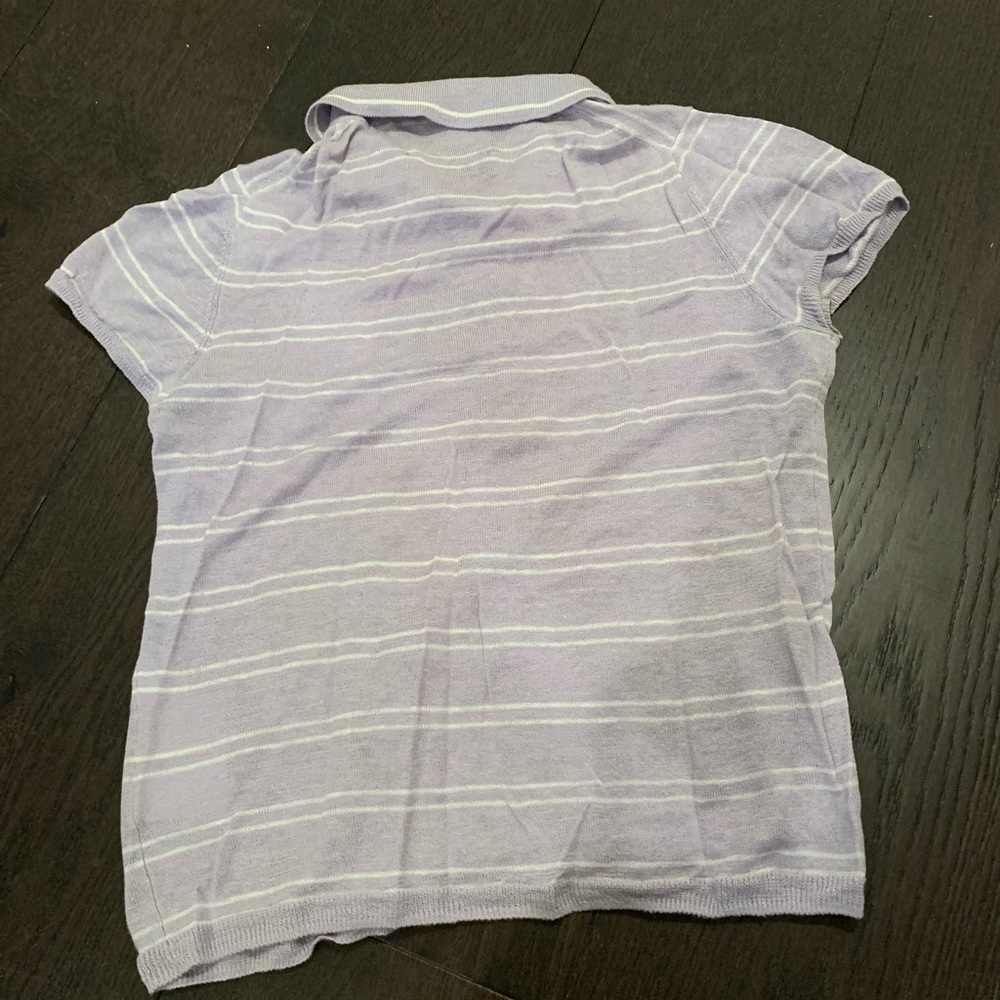 Reformation Lilac Linen Polo Shirt - Picture 4 of 7